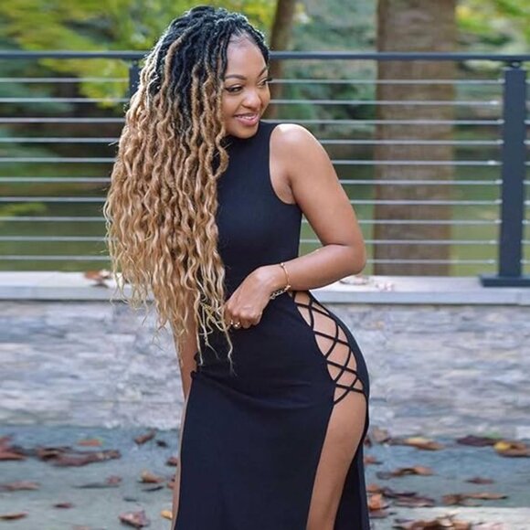 Y2K Sexy Black Bodycon Maxi Dress | EVILD Slit Cami Party Clubwear Dress - Picture 5 of 7